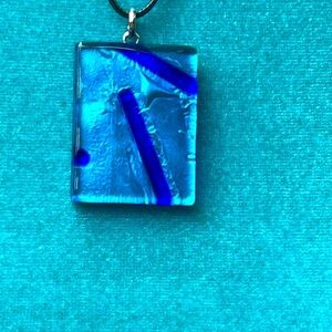 Vintage Art Glass Pendant Necklace